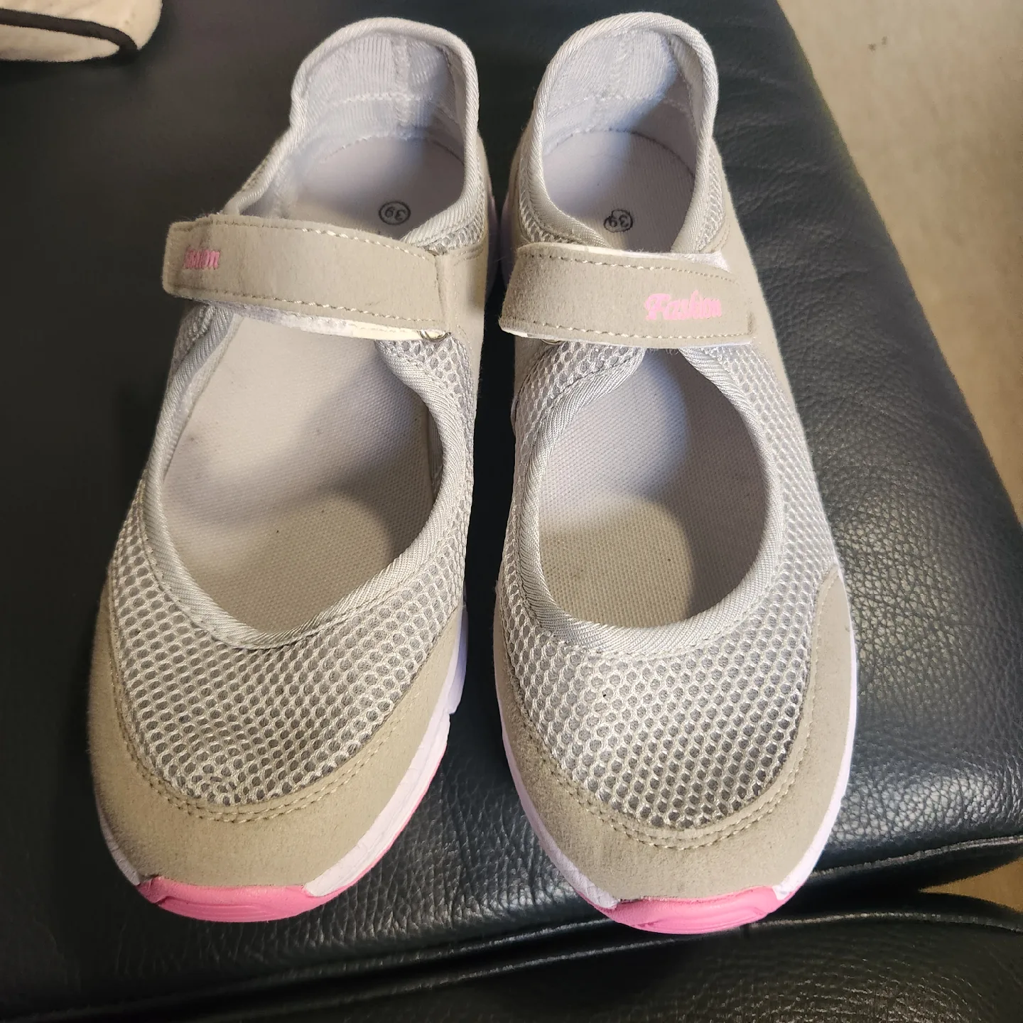 Fashion Grey Mary Jane Style Shoes - Size 39 thumbnail