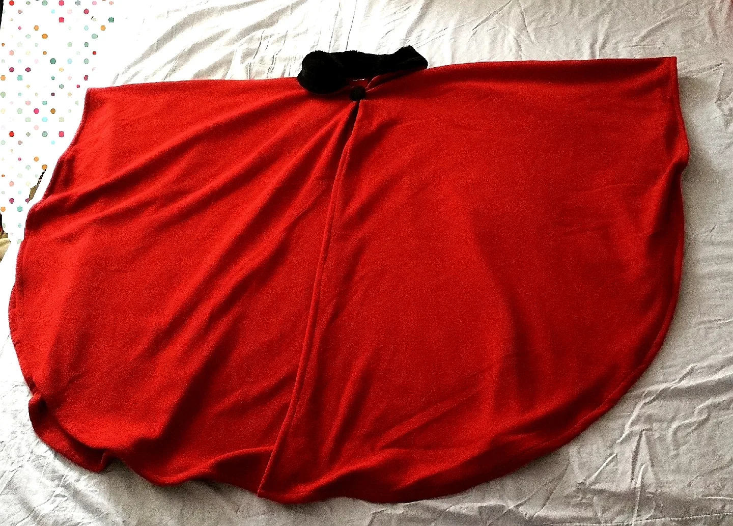 Red Fleece Cape with Black Collar image indicator(3)