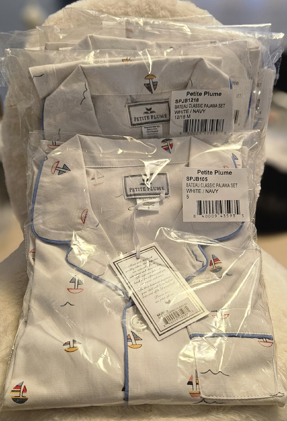 Petite Plume Bateau Classic Pajama Set - Size 5, 12/18 M - photo 4
