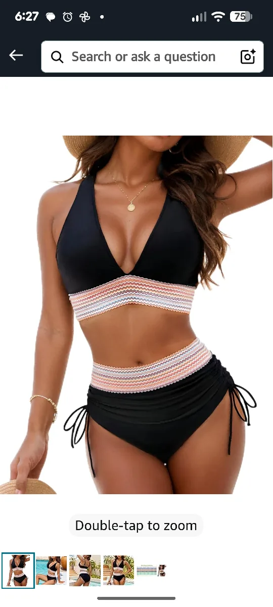 Blooming Jelly Black Swimsuit - Size M thumbnail