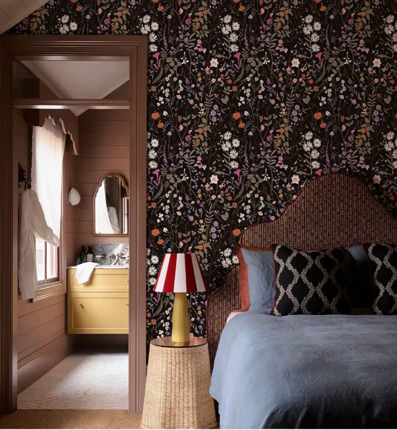 Dark Floral Peel & Stick Wallpaper, Textured 17.3"x118" image indicator(5)