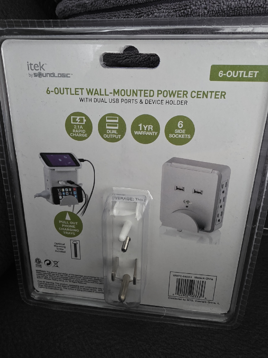 Itek 6-Outlet Wall-Mounted Power Center - New - photo 2