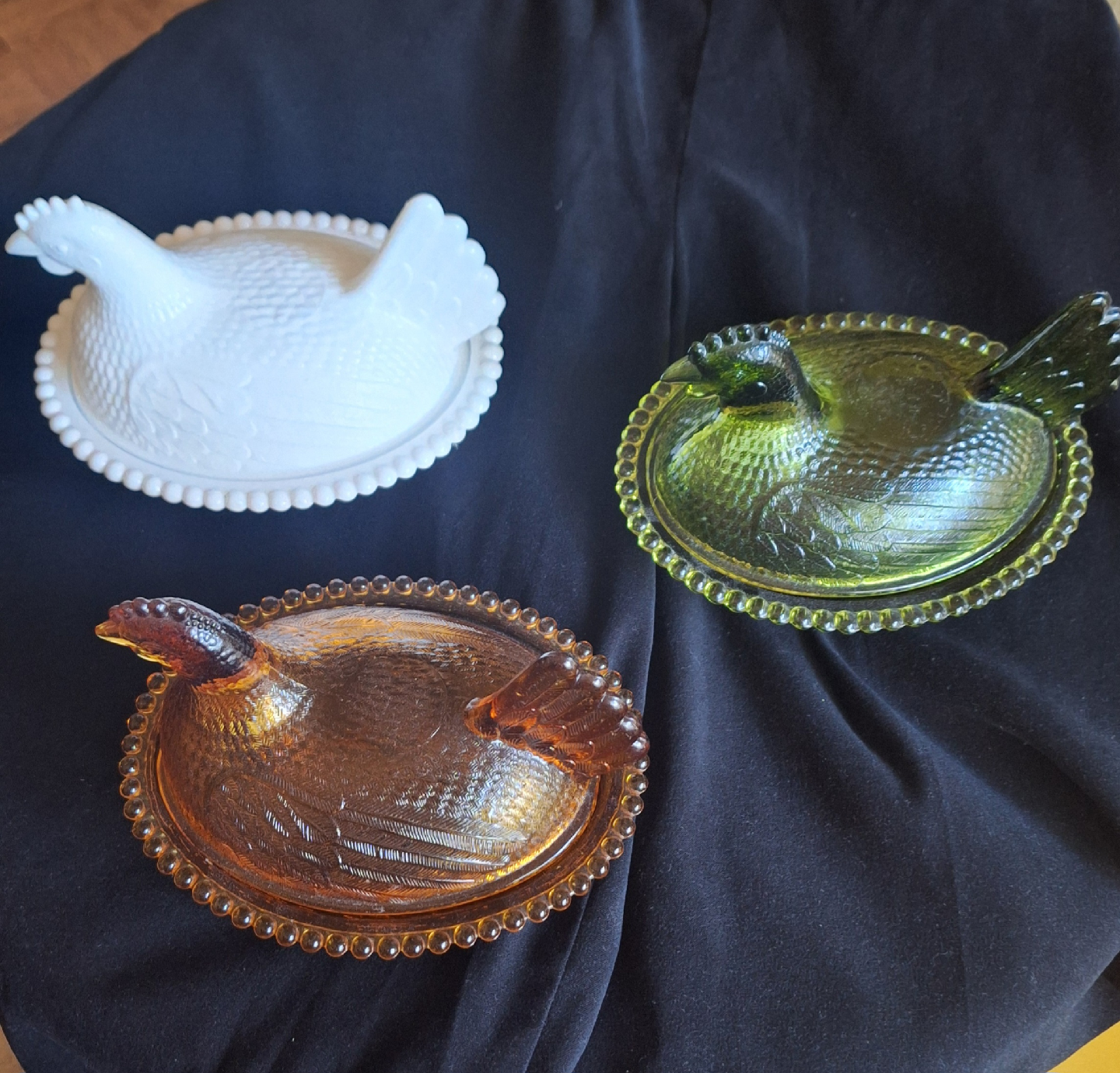 Vintage Glass Chicken on Nest