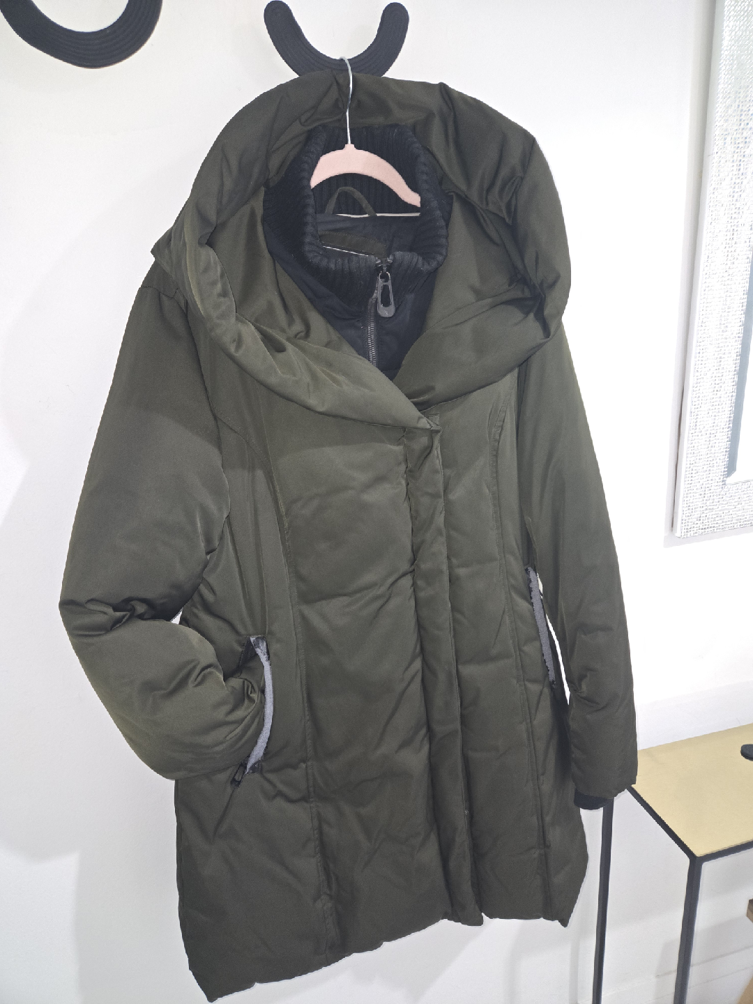 Olive Green Puffer Coat- Vegan!