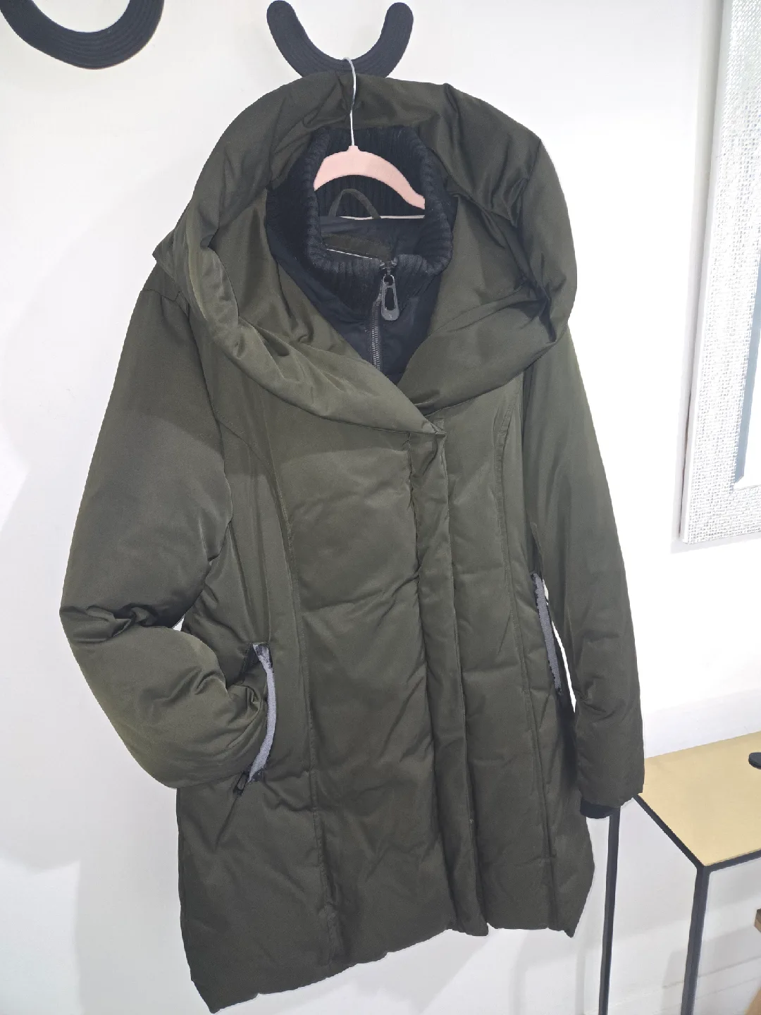 Olive Green Puffer Coat- Vegan! thumbnail