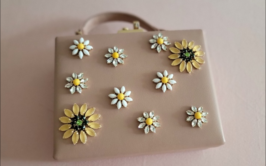 Floral Embellished Top Handle Box Bag - photo 3