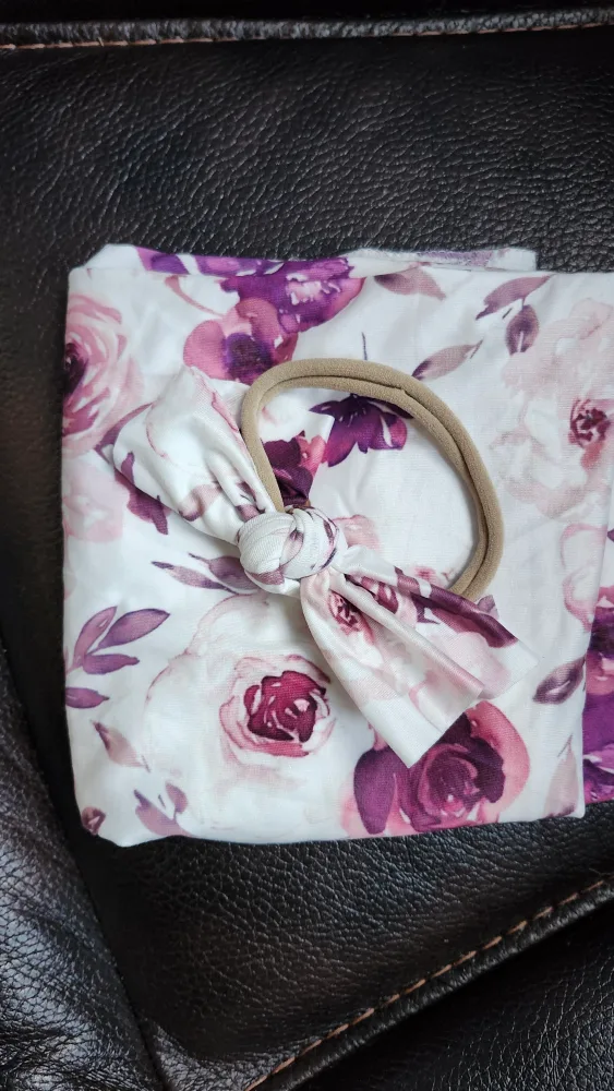 Floral Baby Headband and Swaddle Set thumbnail