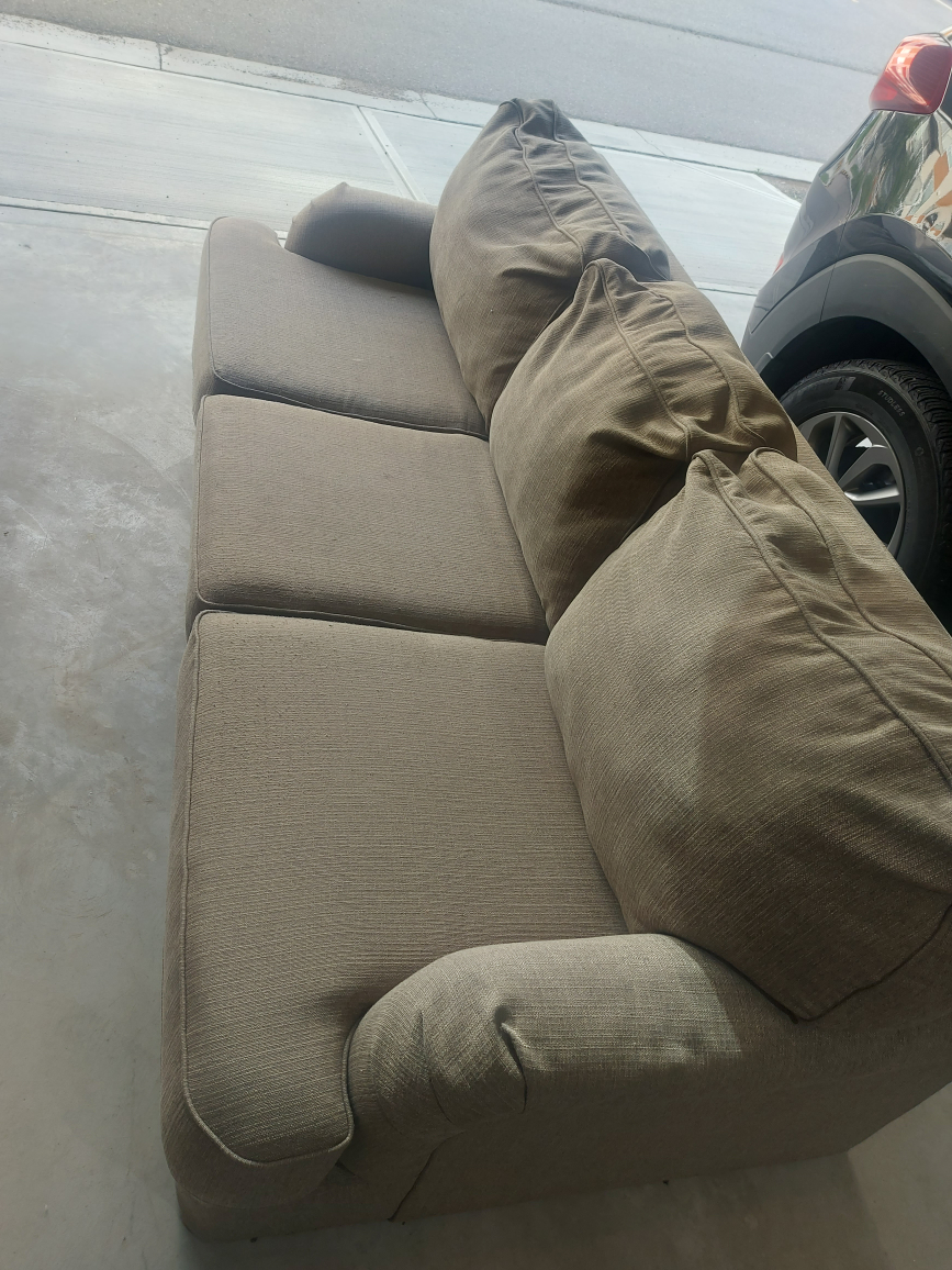 Beige Three-Seat Sofa - photo 5