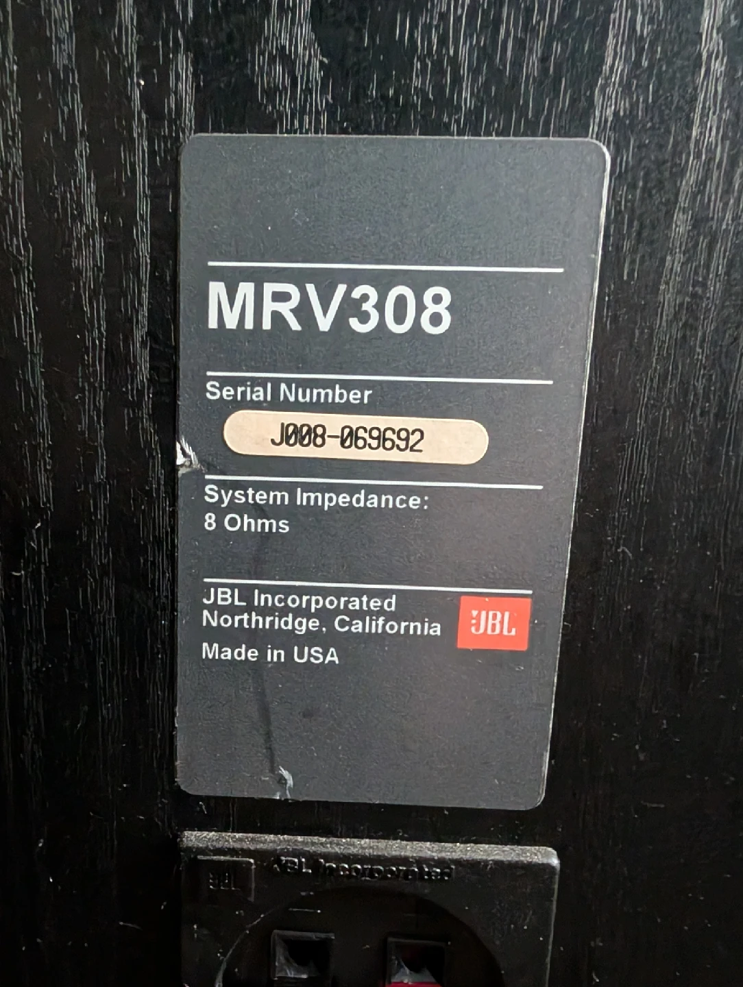 JBL MRV308 Speakers - Pair