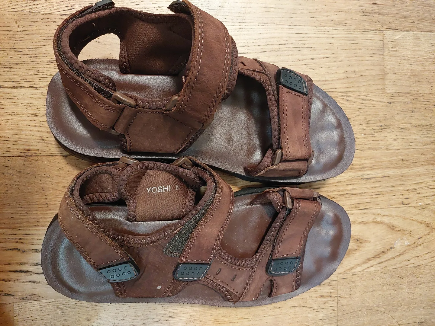 Brown Leather Sandals - Size 5