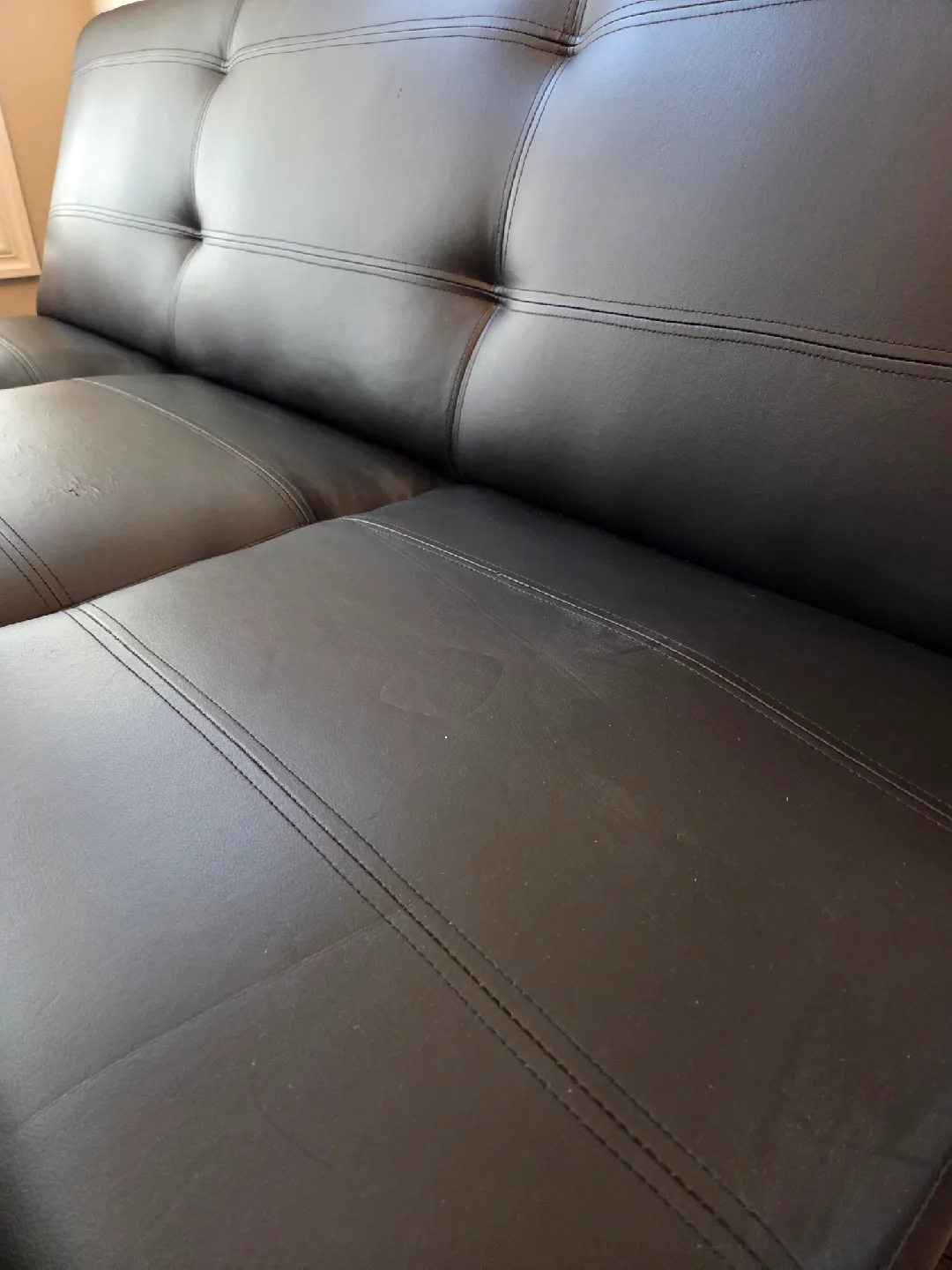 Black Faux Leather Sofa Bed image indicator(4)