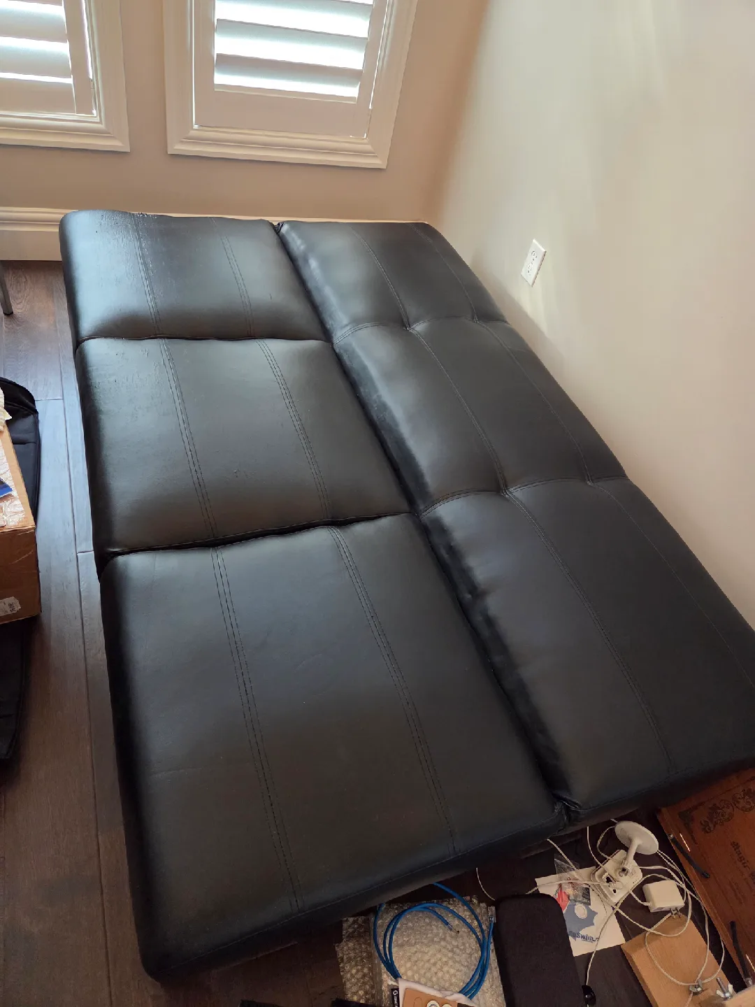 Black Faux Leather Sofa Bed image indicator(5)