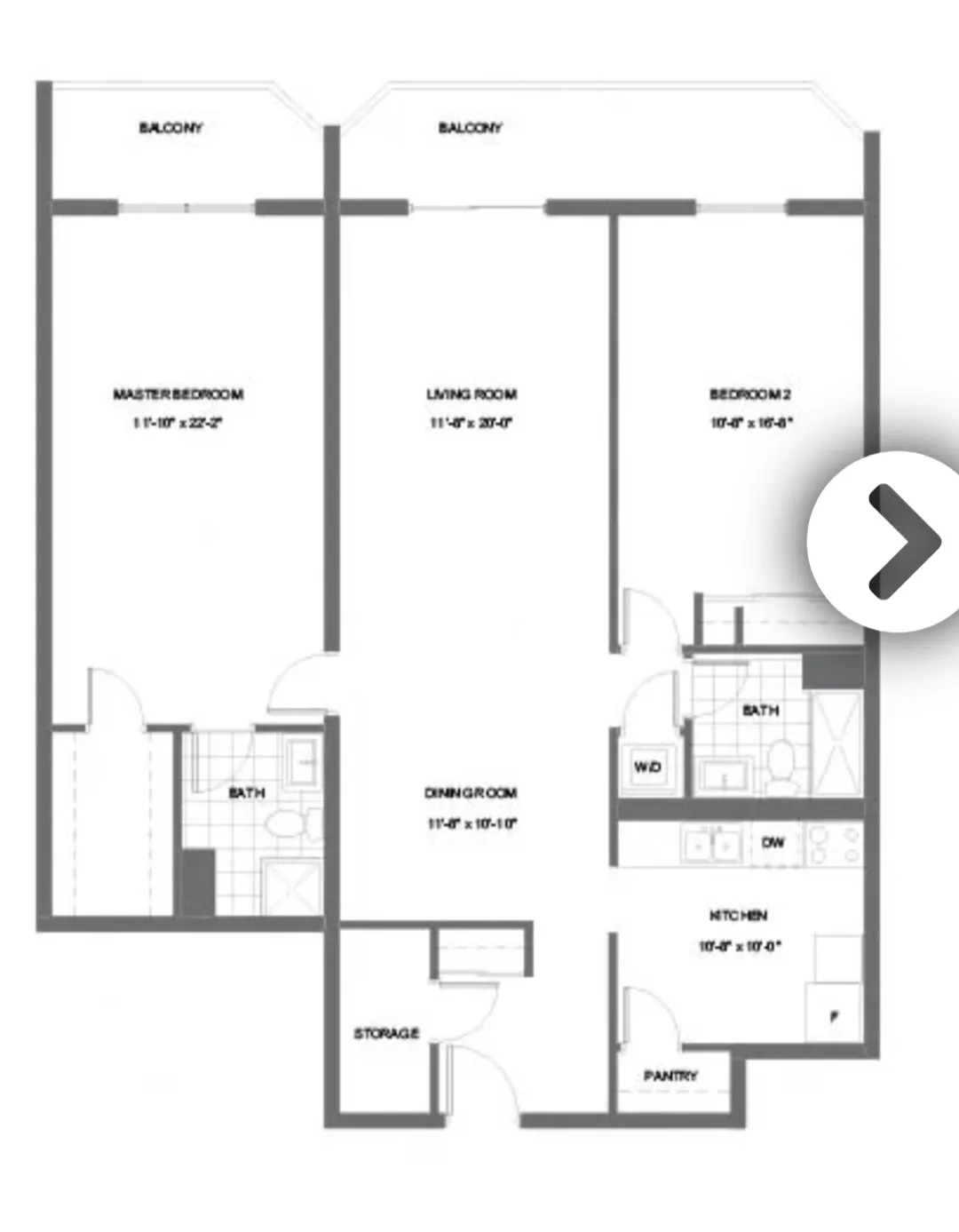 2bed 2 bath apartment for rent/ lease image indicator(8)