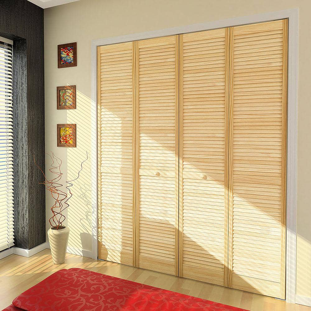 🆕️ Brand New Louvre Pine Unfinished Interior Closet Bi-fold Door