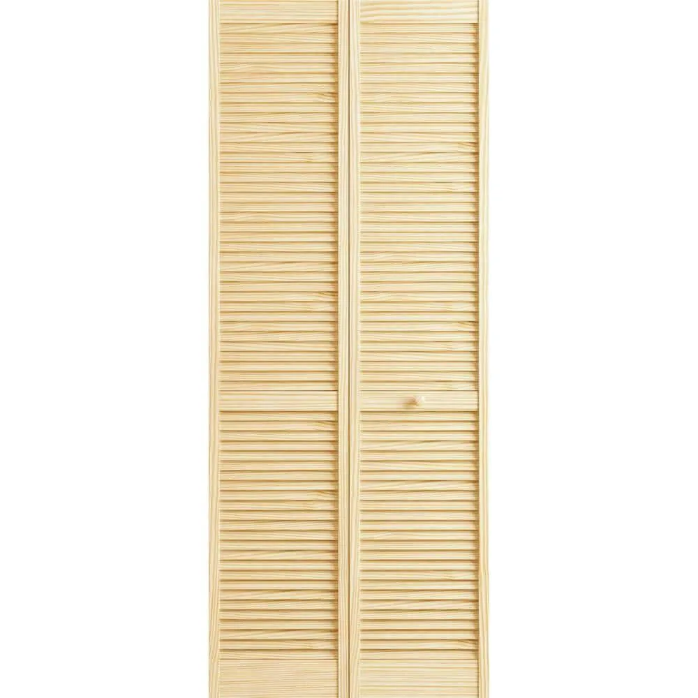 🆕️ Brand New Louvre Pine Unfinished Interior Closet Bi-fold Door image indicator(2)