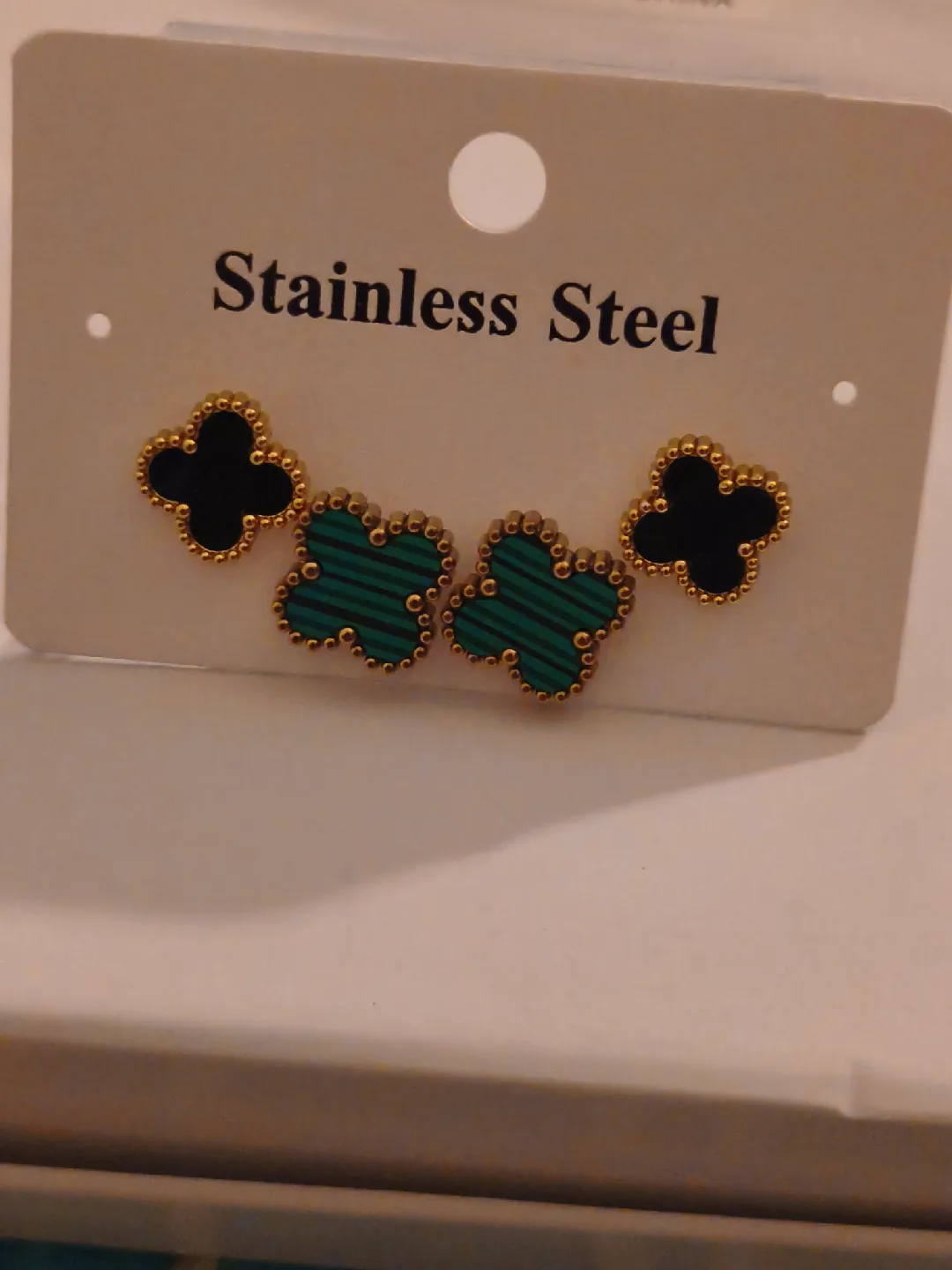 Stainless Steel Clover Earrings thumbnail