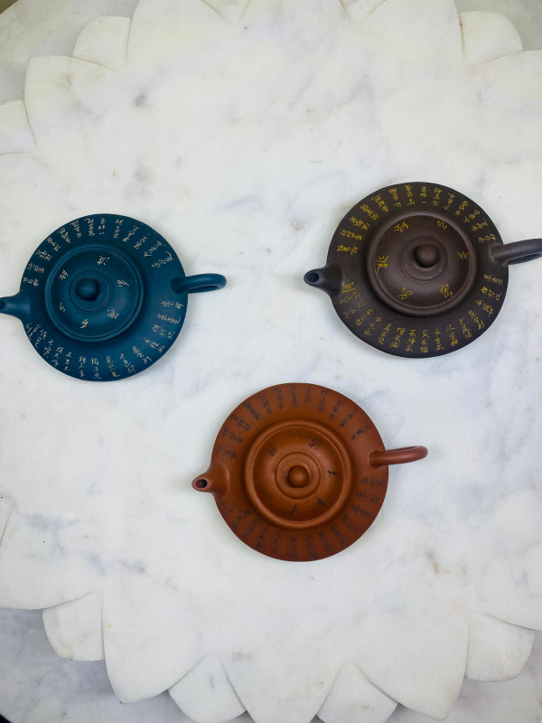 Set of 3 Chinese Clay Teapots yixing