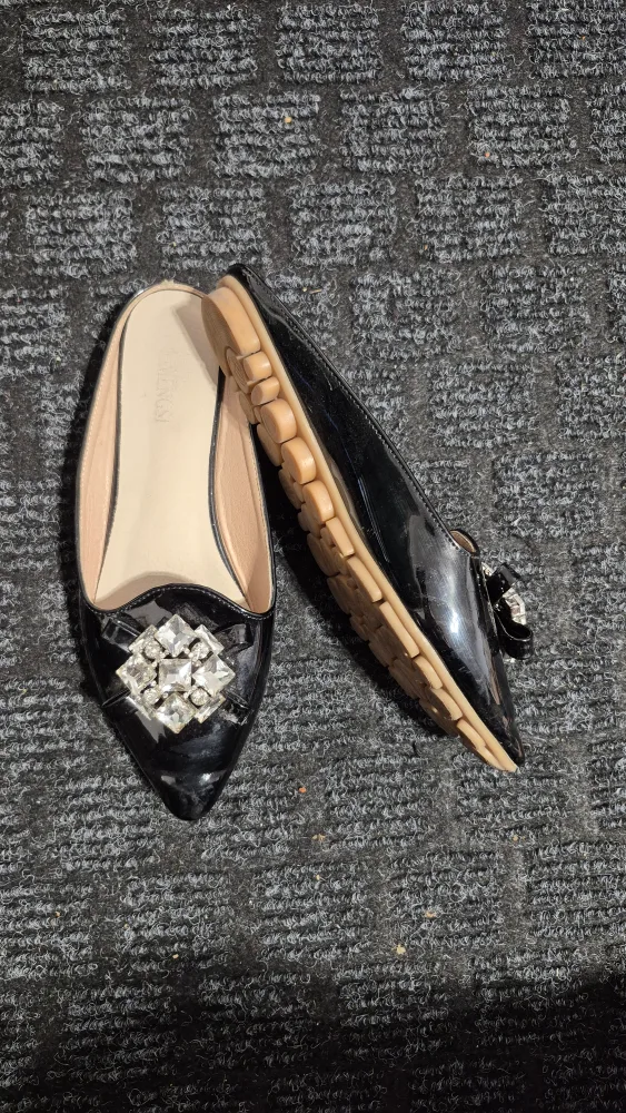 Lorenzi Black Embellished Mules image indicator(4)