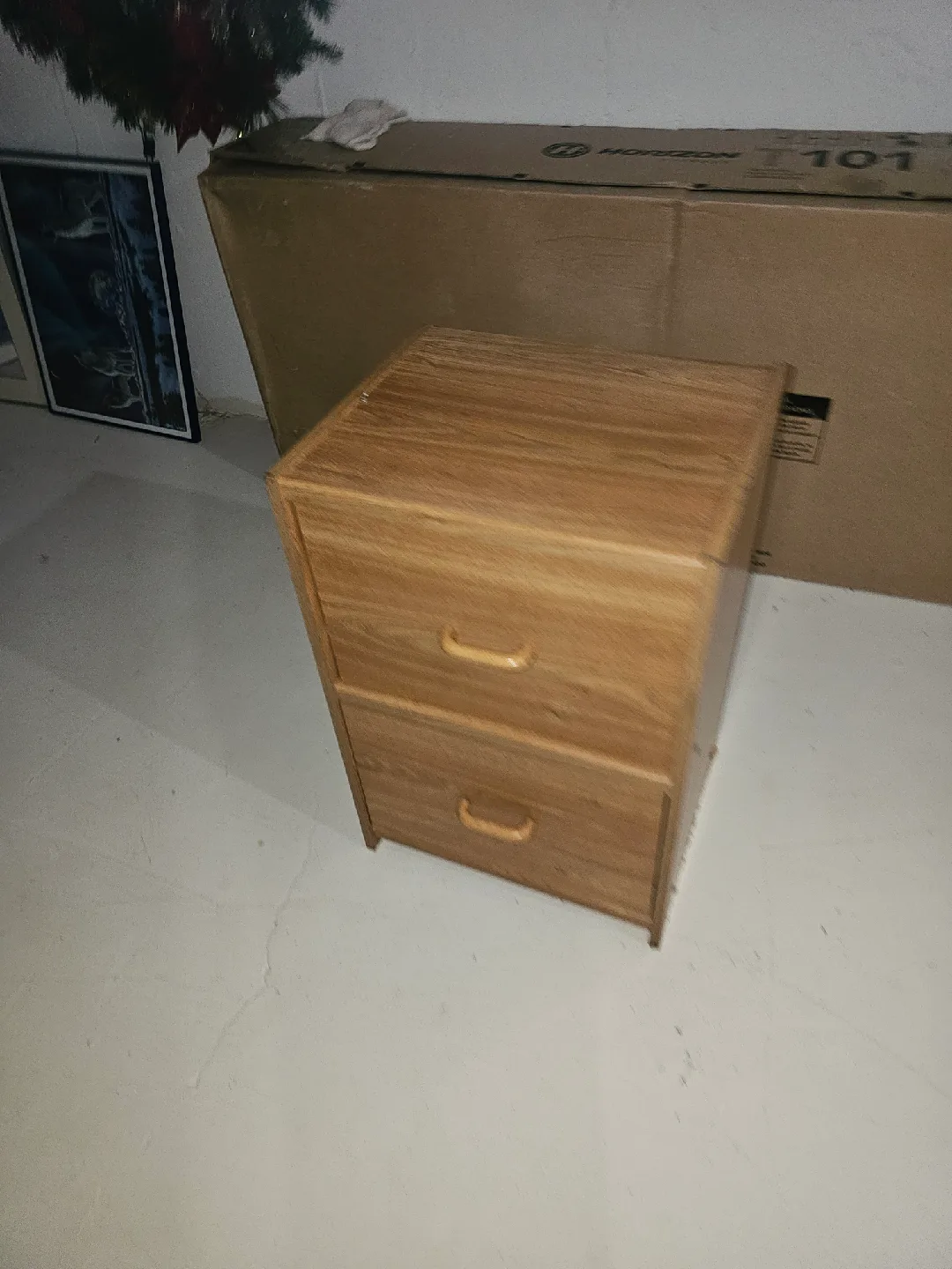 Wood 2-Drawer Bedside Table thumbnail
