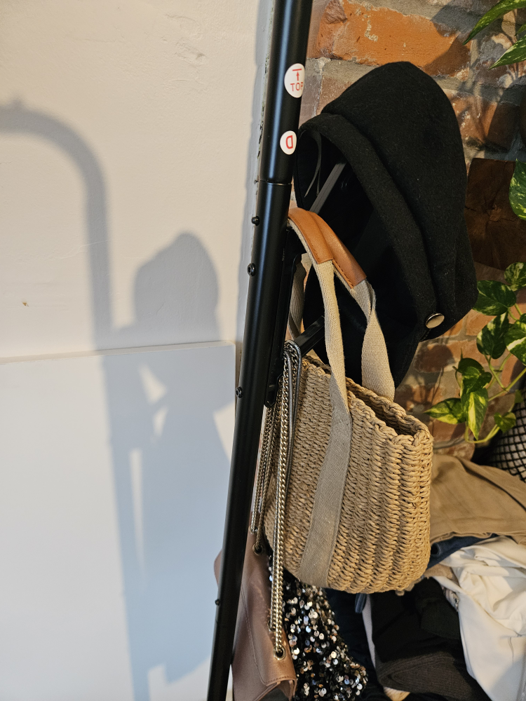 Black Metal Garment Rack with Shelves - photo 4