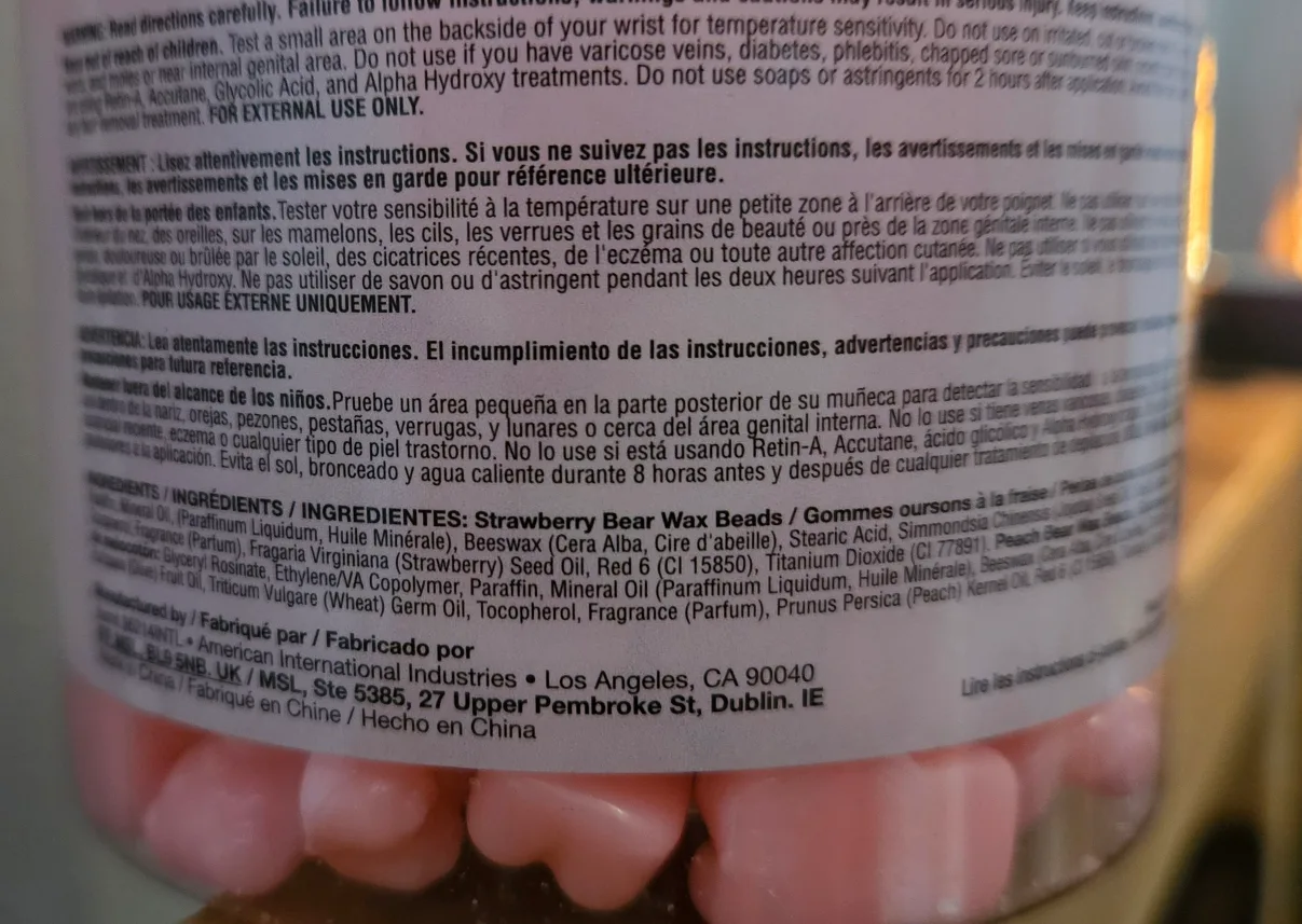 Sliick Strawberry + Peach Bear Hard Wax Beads 2 image indicator(4)