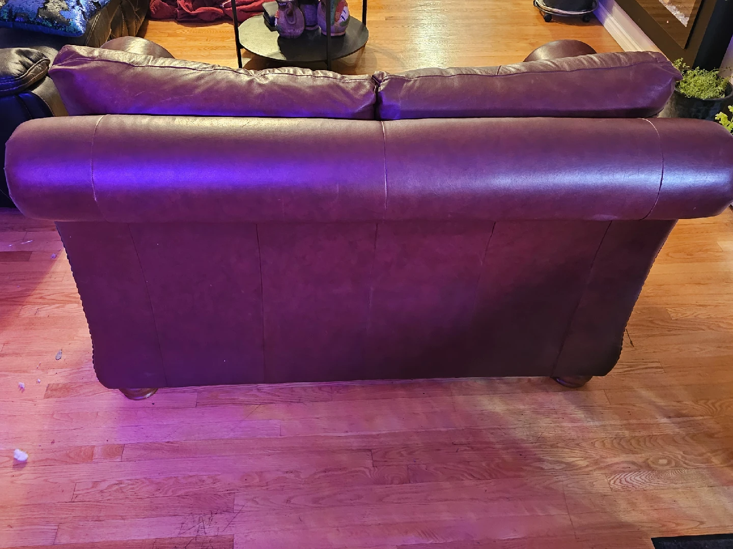 Leather Sofa and Armchair Set - Burgundy - photo 5
