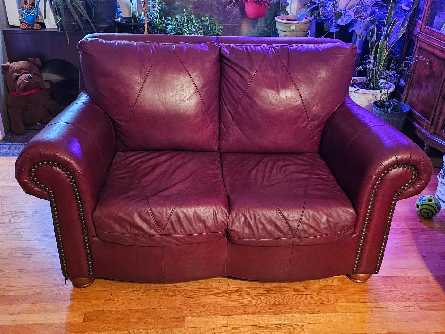 Leather Sofa and Armchair Set - Burgundy image indicator(6)