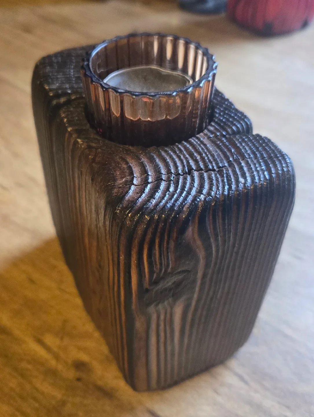 Rustic Wooden Candle Holder image indicator(2)