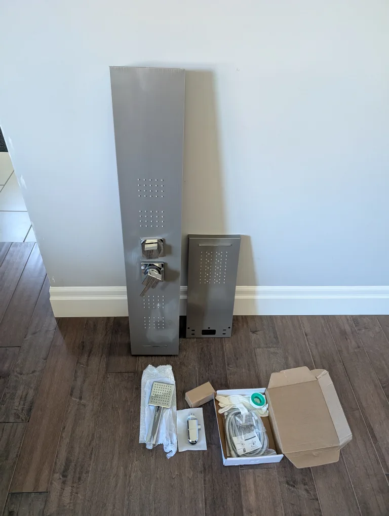 Brand New Brushed Nickel Rainfall Shower Panel For Sale image indicator(2)