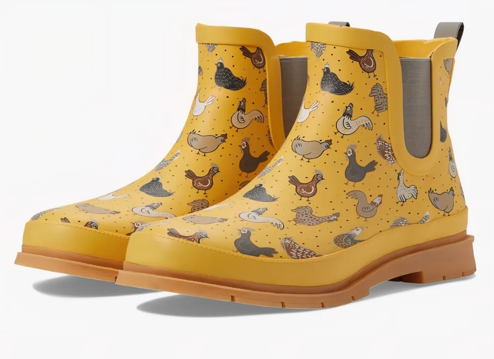 Western Chief Women's Chelsea Rain Boots - Yellow Chicken Print thumbnail