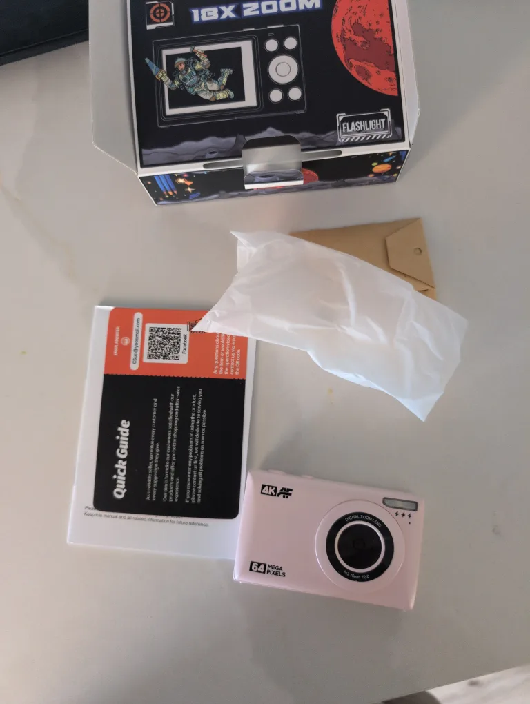 Pink 64MP Digital Camera with Box image indicator(2)