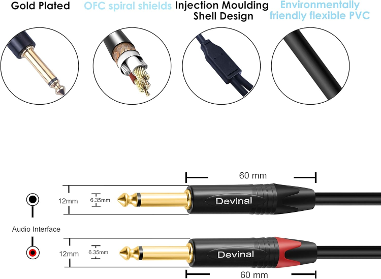 Devinal Dual 1/4 to XLR Y Splitter Cable - photo 2