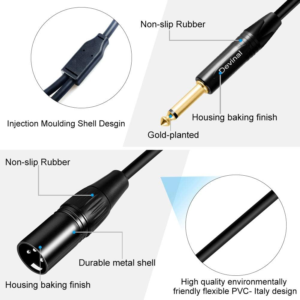 Devinal Dual 1/4 to XLR Y Splitter Cable - photo 3