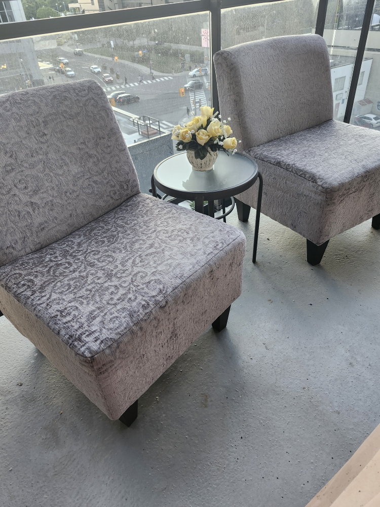 A Pair of Grey Accent Chairs  - Like New Each - photo 4