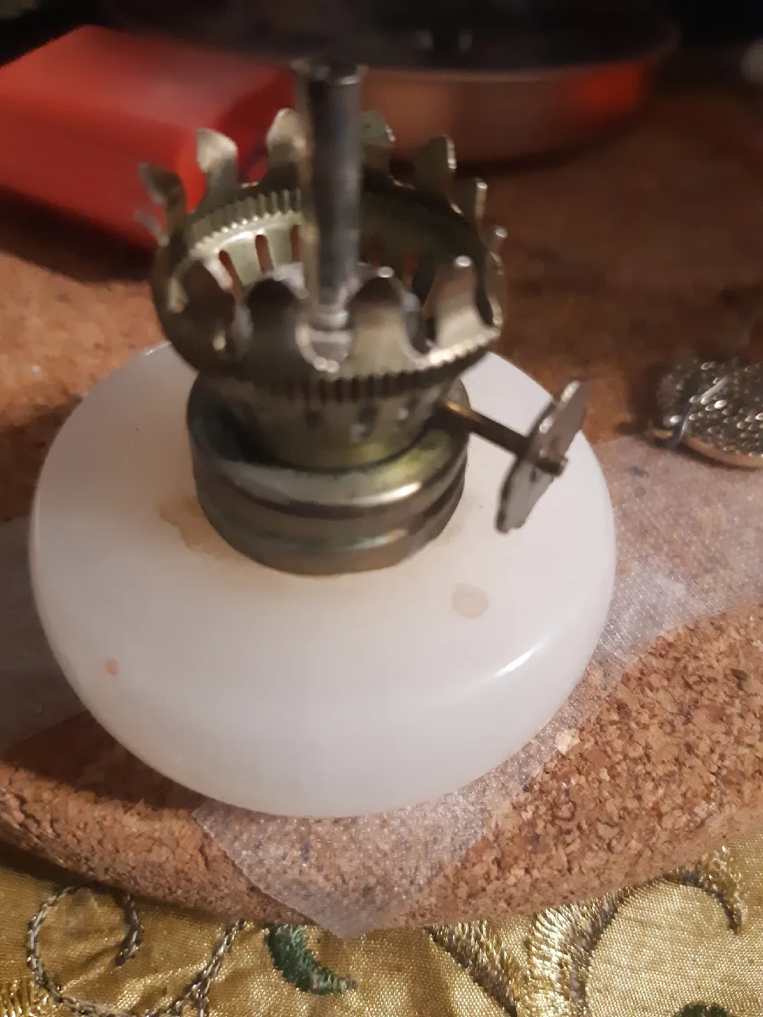 Vintage Oil Lamp with White Base thumbnail