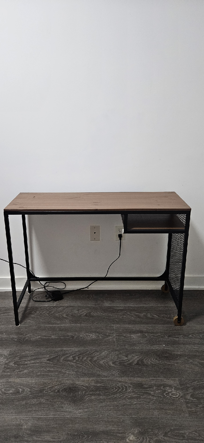 Desk with Metal Frame & Wood Top