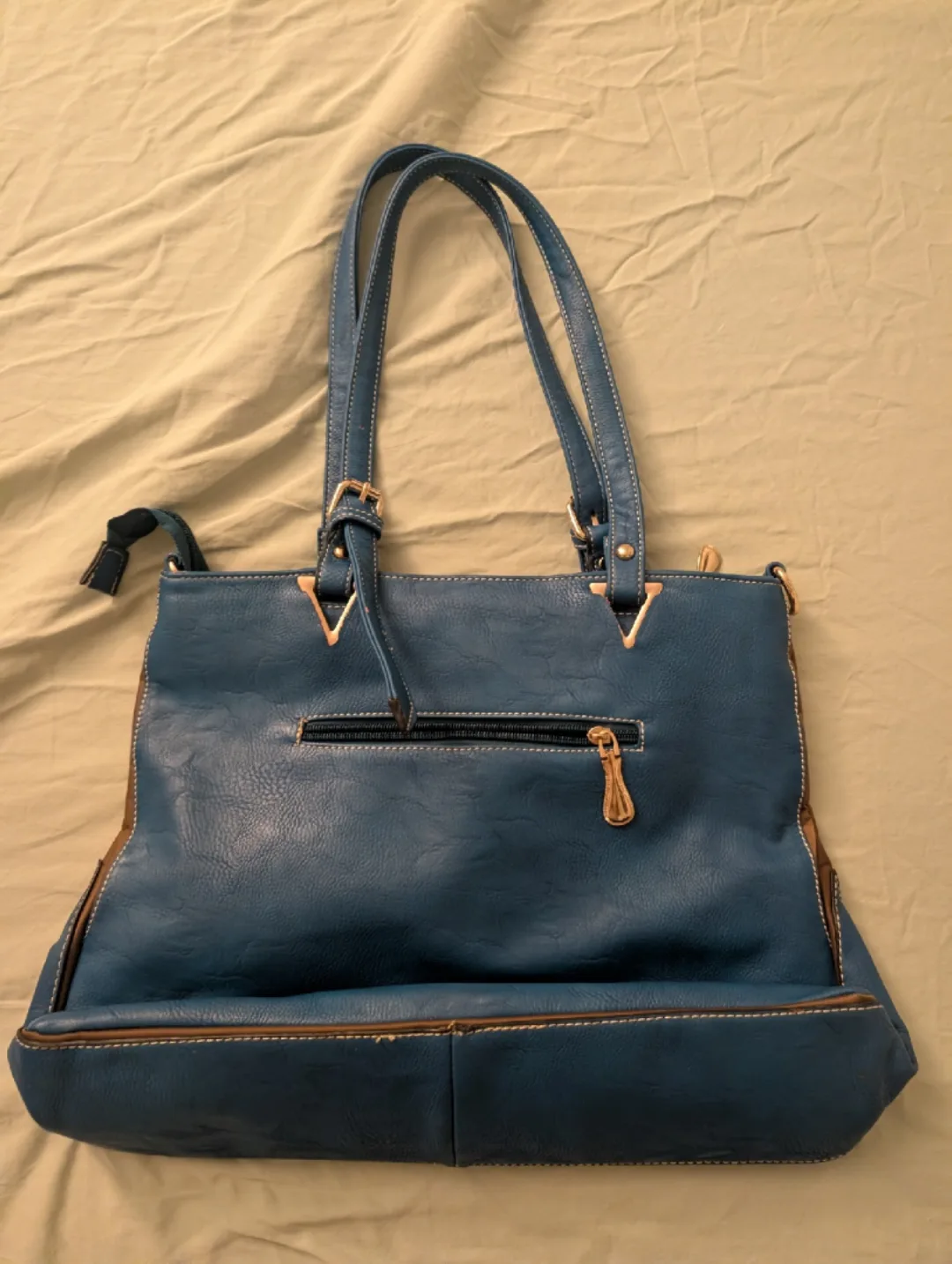 Blue Geometric Pattern Tote Bag image indicator(2)