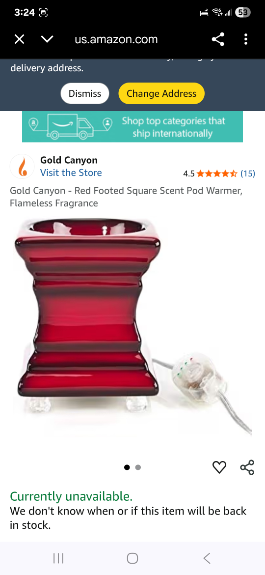 Gold Canyon Red Footed Square Scent Pod Warmer - photo 2