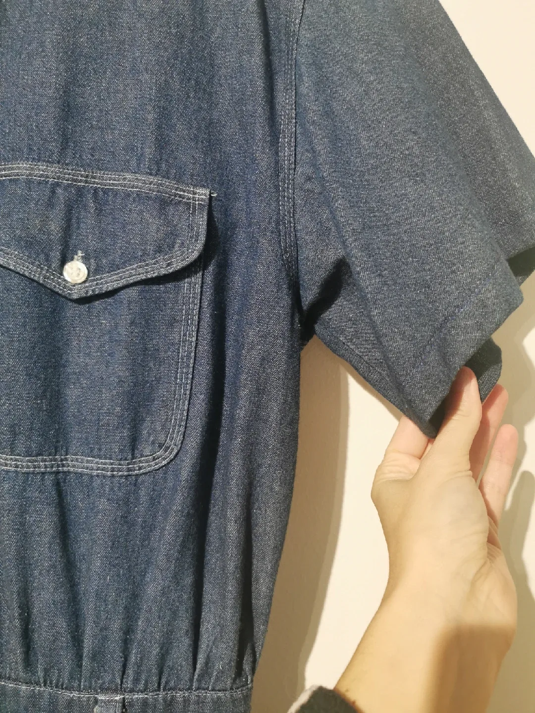 vintage cotton denim dress s12 light blue image indicator(4)