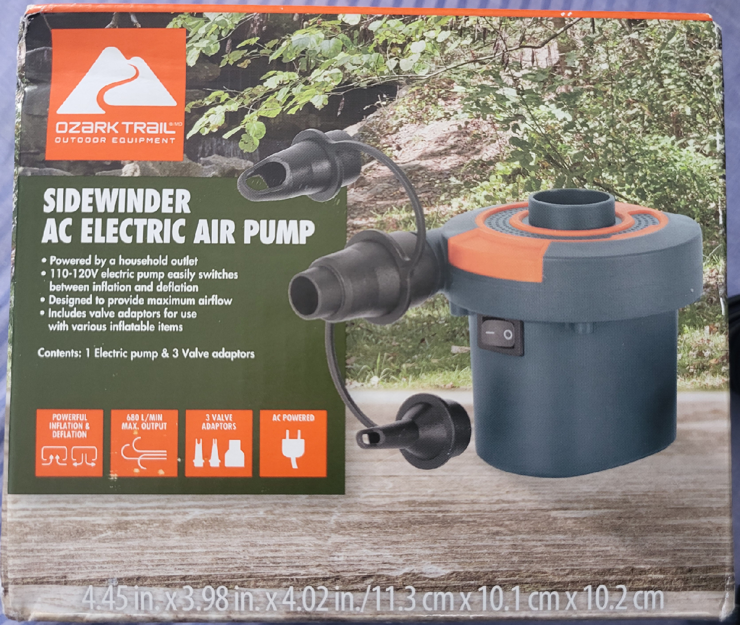 Ozark Trail Sidewinder AC Electric Air Pump, 110-120V