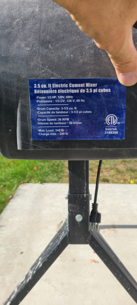 3.5 cu. ft Electric Cement Mixer - photo 2