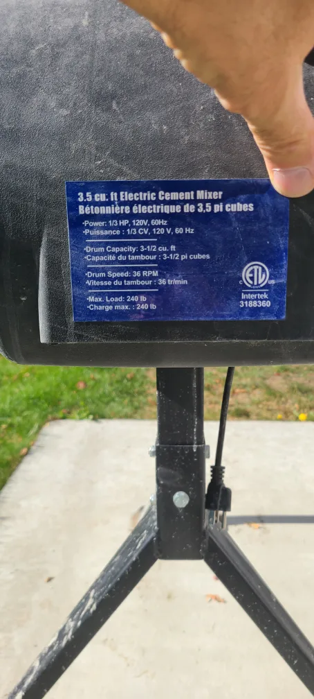 3.5 cu. ft Electric Cement Mixer image indicator(2)