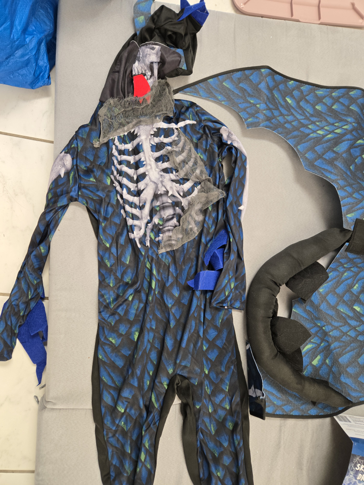 Kids halloween costume skeleton dragon one size - photo 5