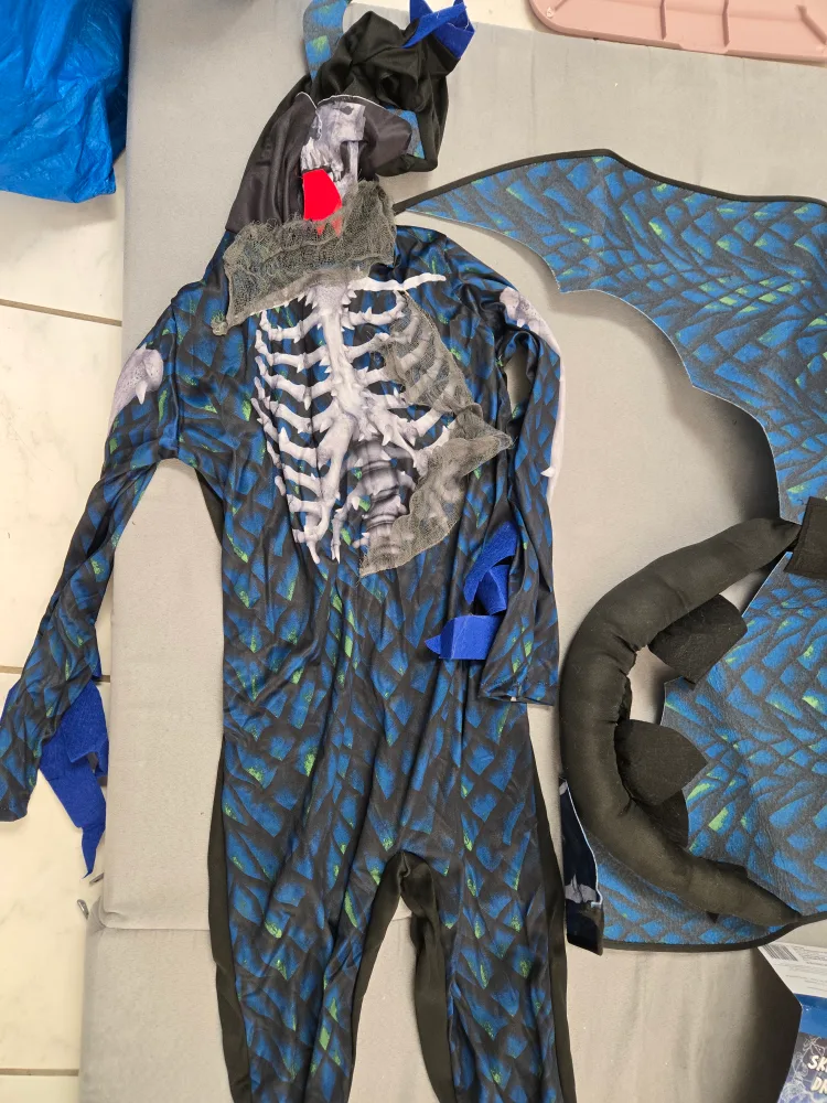 Kids halloween costume skeleton dragon one size image indicator(5)