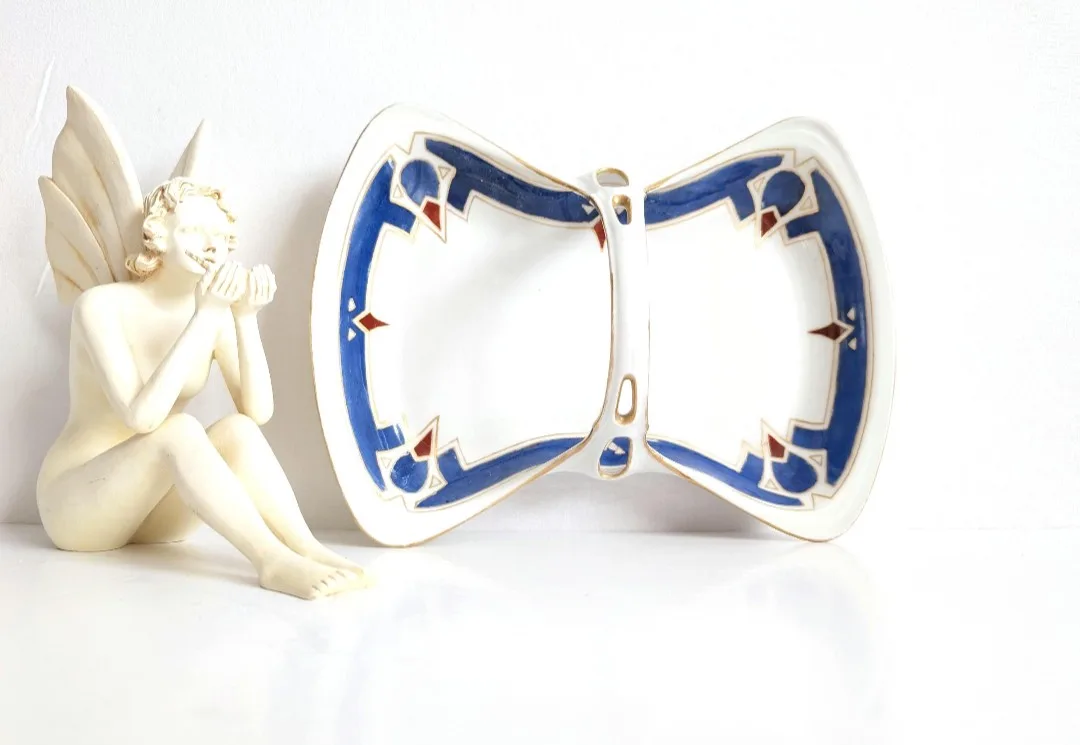 RARE Art Deco Limoges Porcelain Basket ~ Made in France thumbnail