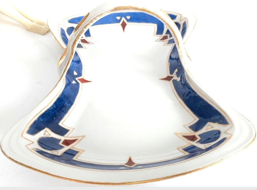 RARE Art Deco Limoges Porcelain Basket ~ Made in France image indicator(3)