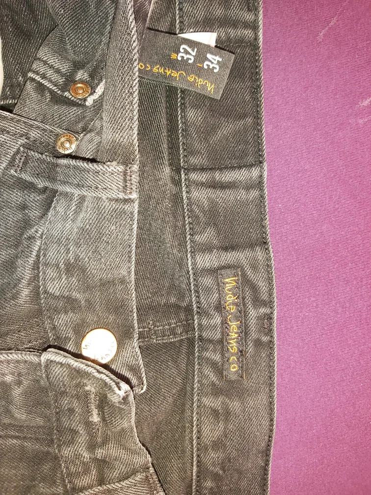 Nudie Jeans Co. Black Denim Jeans, Size 32/34 image indicator(2)