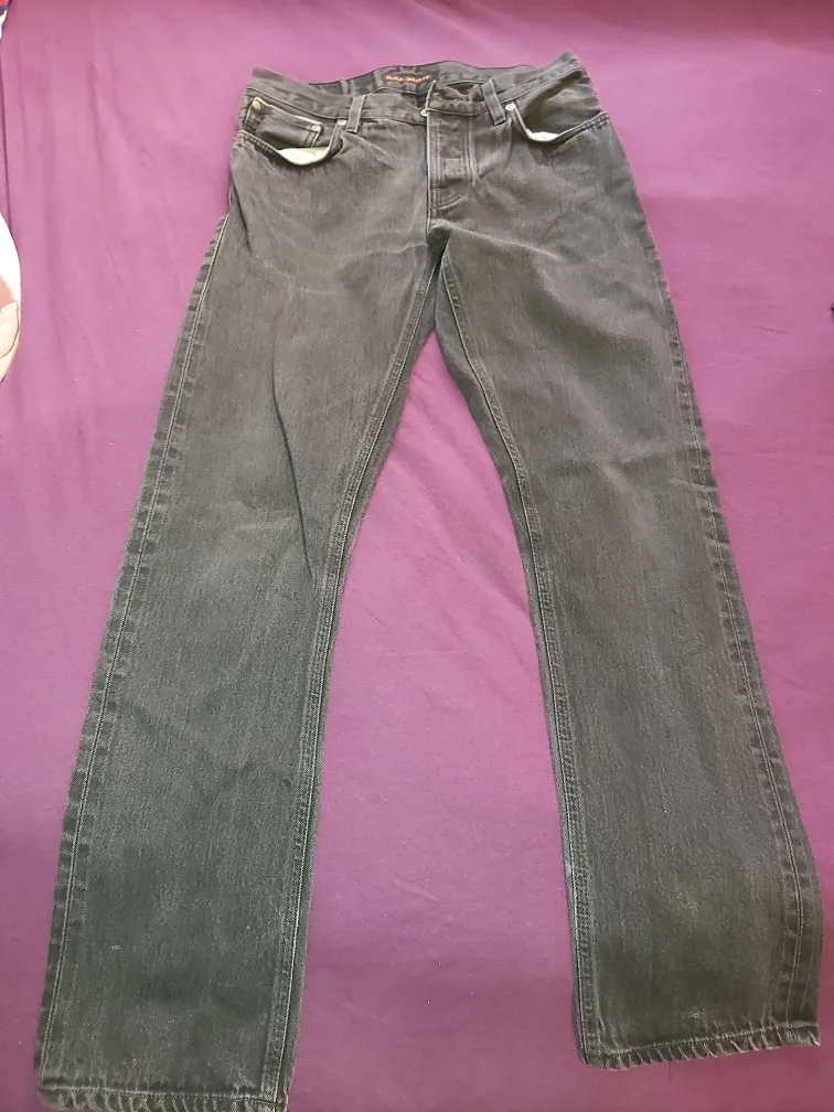 Nudie Jeans Co. Black Denim Jeans, Size 32/34 image indicator(3)