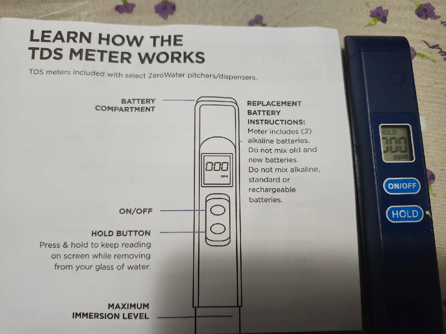 TDS Meter (water quality tester) image indicator(3)