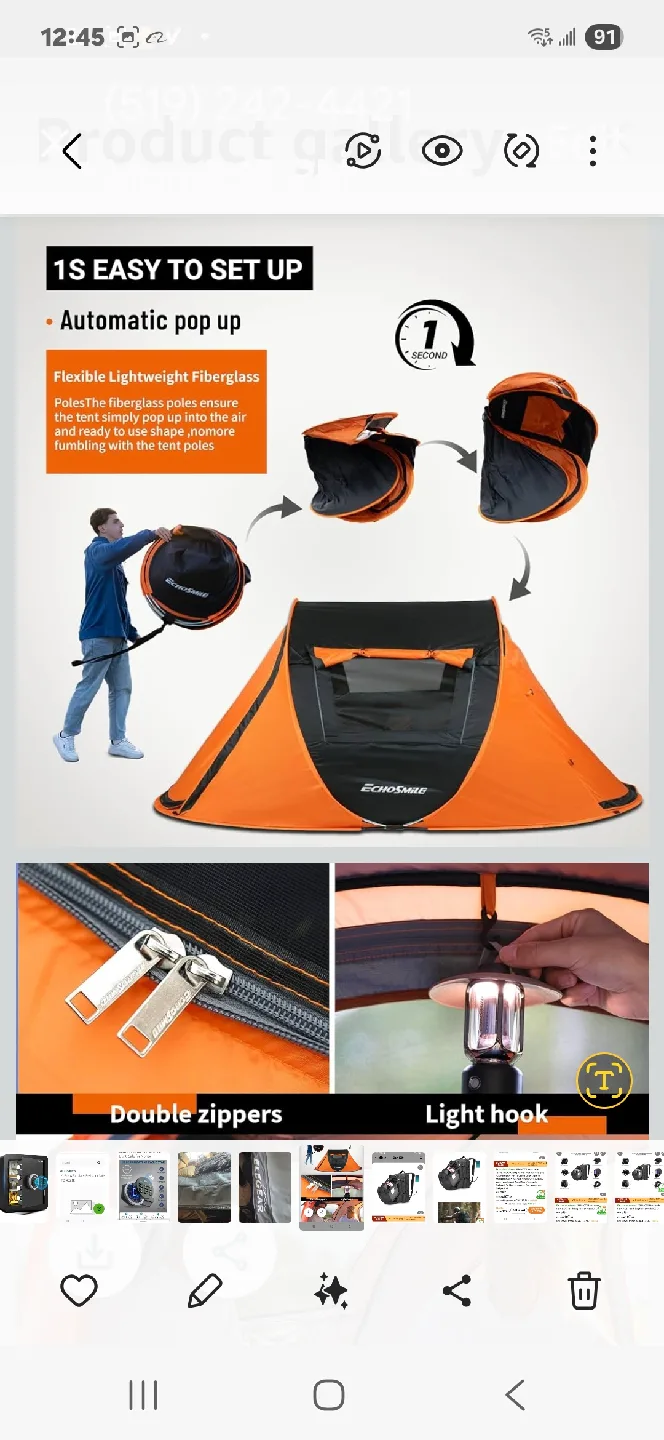 EchoSmile Instant Pop Up Tent, 4-Person image indicator(3)